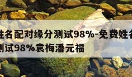 免费姓名配对缘分测试98%-免费姓名配对缘分测试98%袁梅潘元福